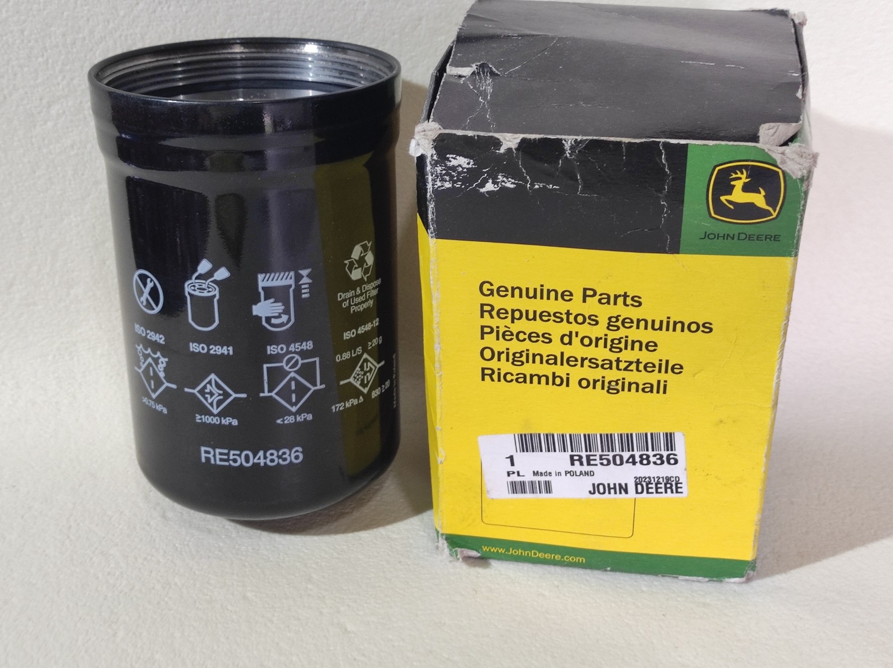 Фільтр масляний John Deere RE504836 - Зображення 4